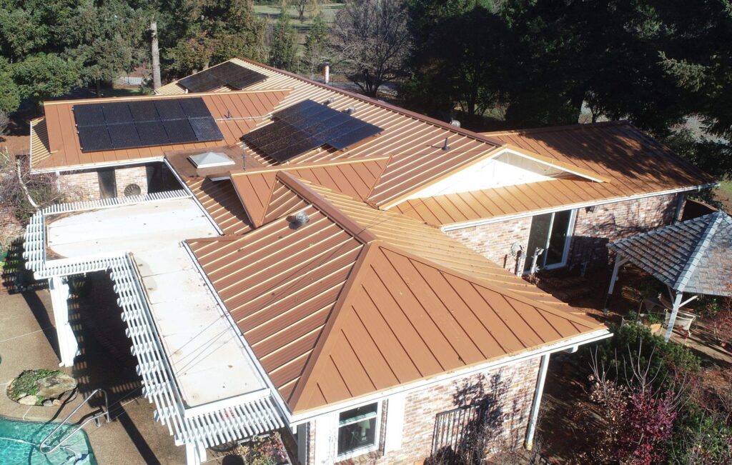 Finished copper penny standing seam metal roof by Richard Hockett Roofing, exemplifying our craftsmanship in premium metal roofing installations.