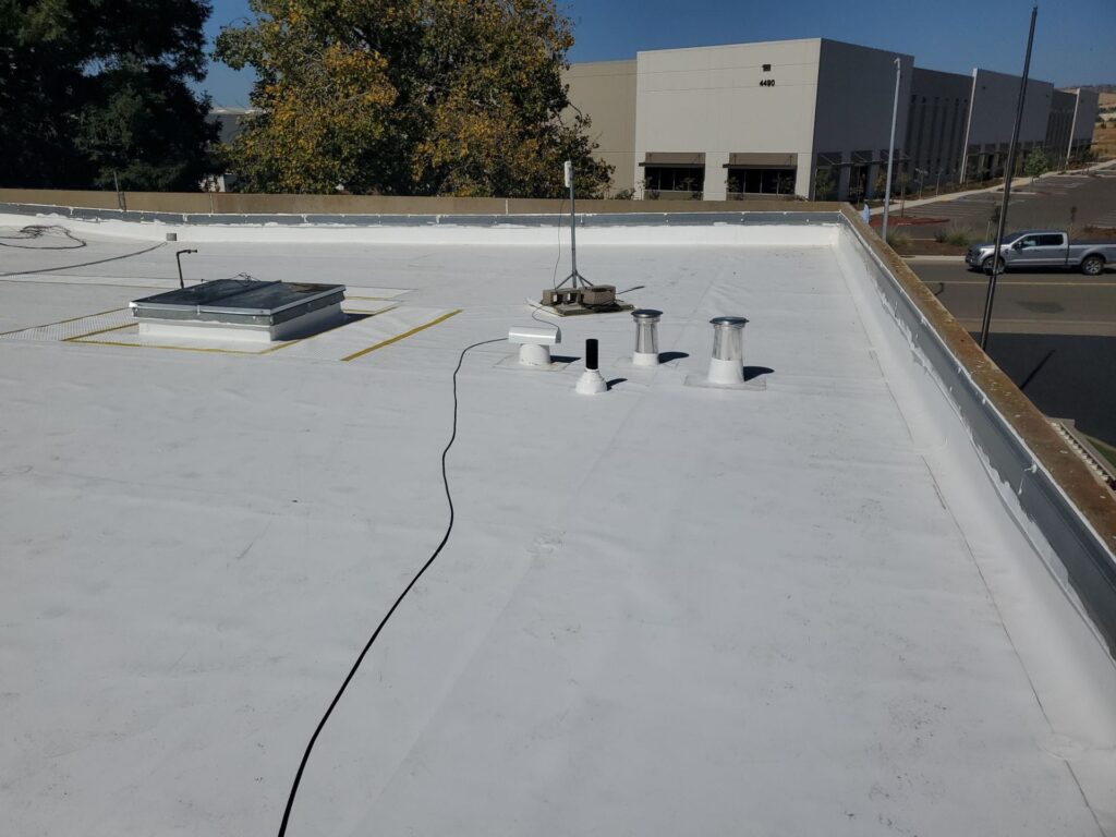 A commercial roofing project in Placerville by Richard Hockett Roofing.