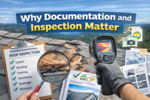 roof inspection showing hidden damage with documentation and thermal scanning to evaluate roof condition