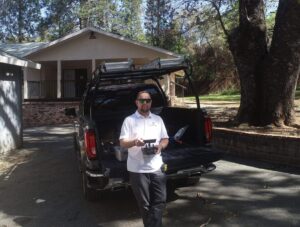 roof inspection in el dorado county using drone by roofing contractor to check for leaks and damage