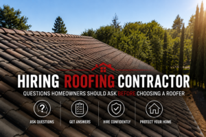 Hiring roofing contractor questions for Northern California homeowners choosing a roofer