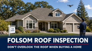 Folsom home prepared for a roof inspection before a buyer completes the purchase.