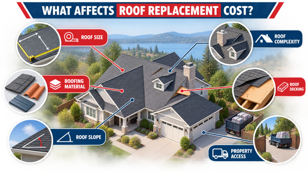 Factors affecting roof replacement cost in Folsom.