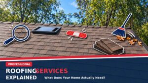 Explanations of roofing services graphic title image